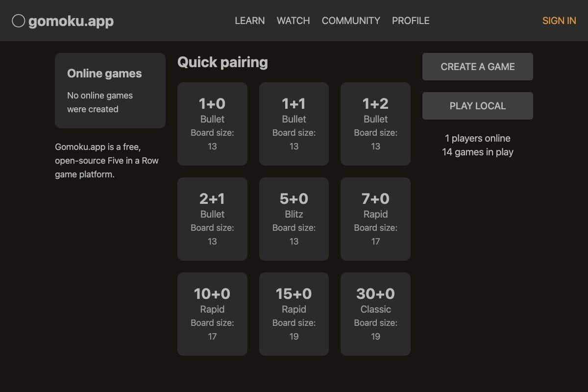 Gomoku Game project preview