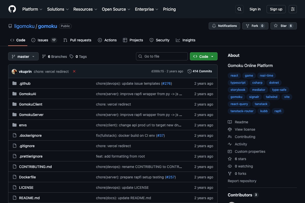 Gomoku Game project preview
